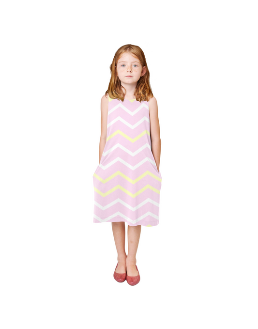 Zig-zag Print Round neck Dress
