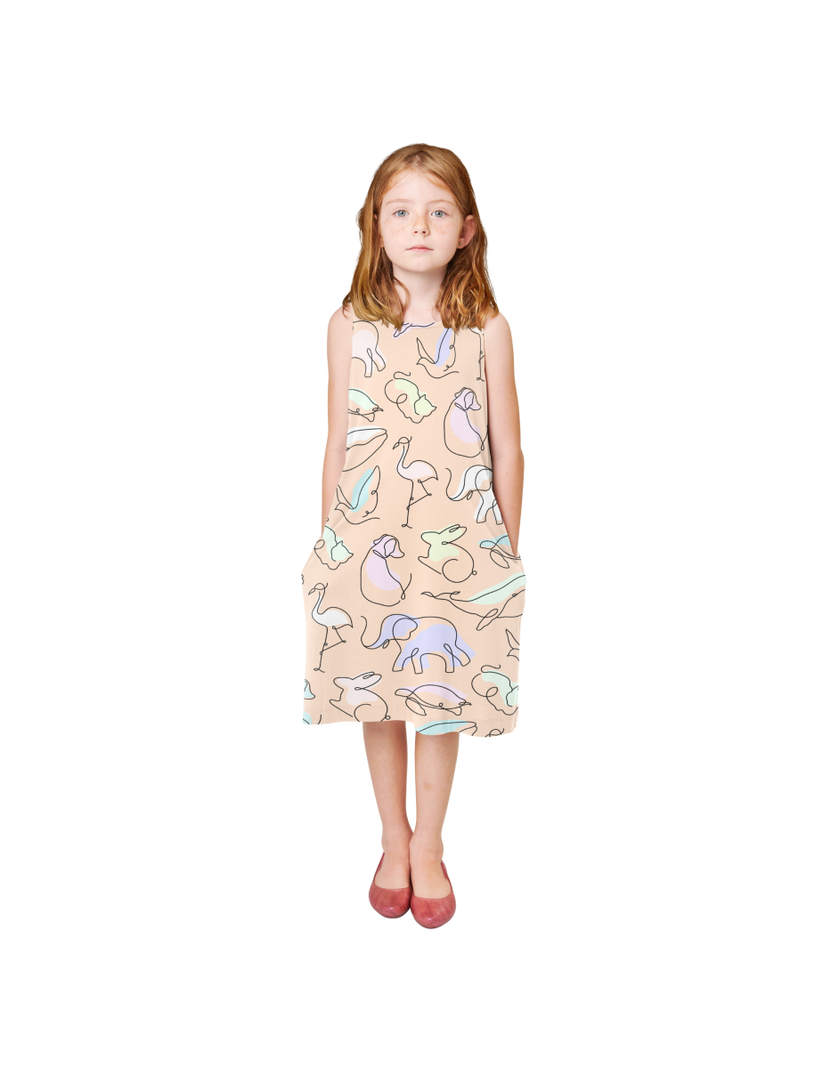 Animal Print Round Neck Dress