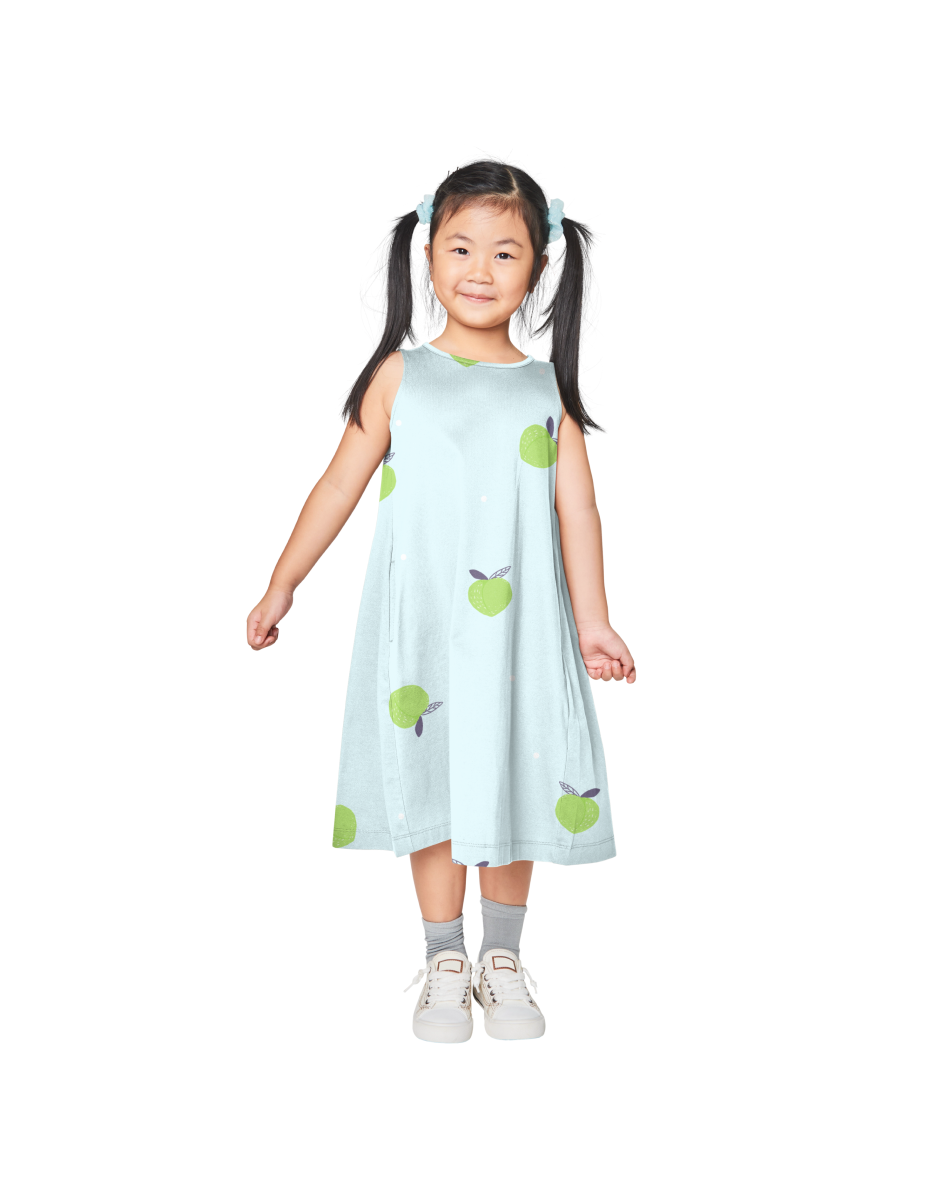 Baby Peach Print Round Neck Dress