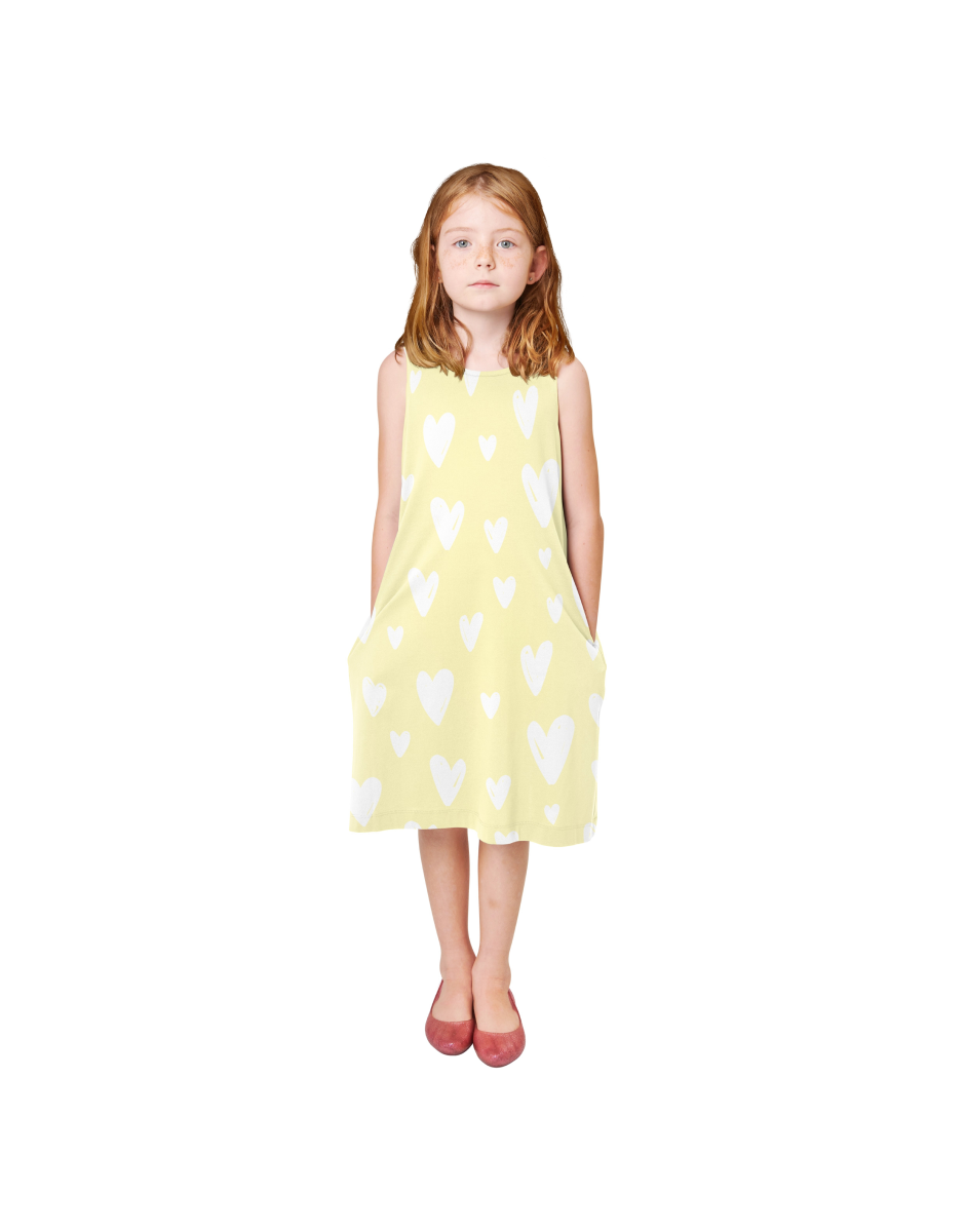 Heart Print Round Neck Dress