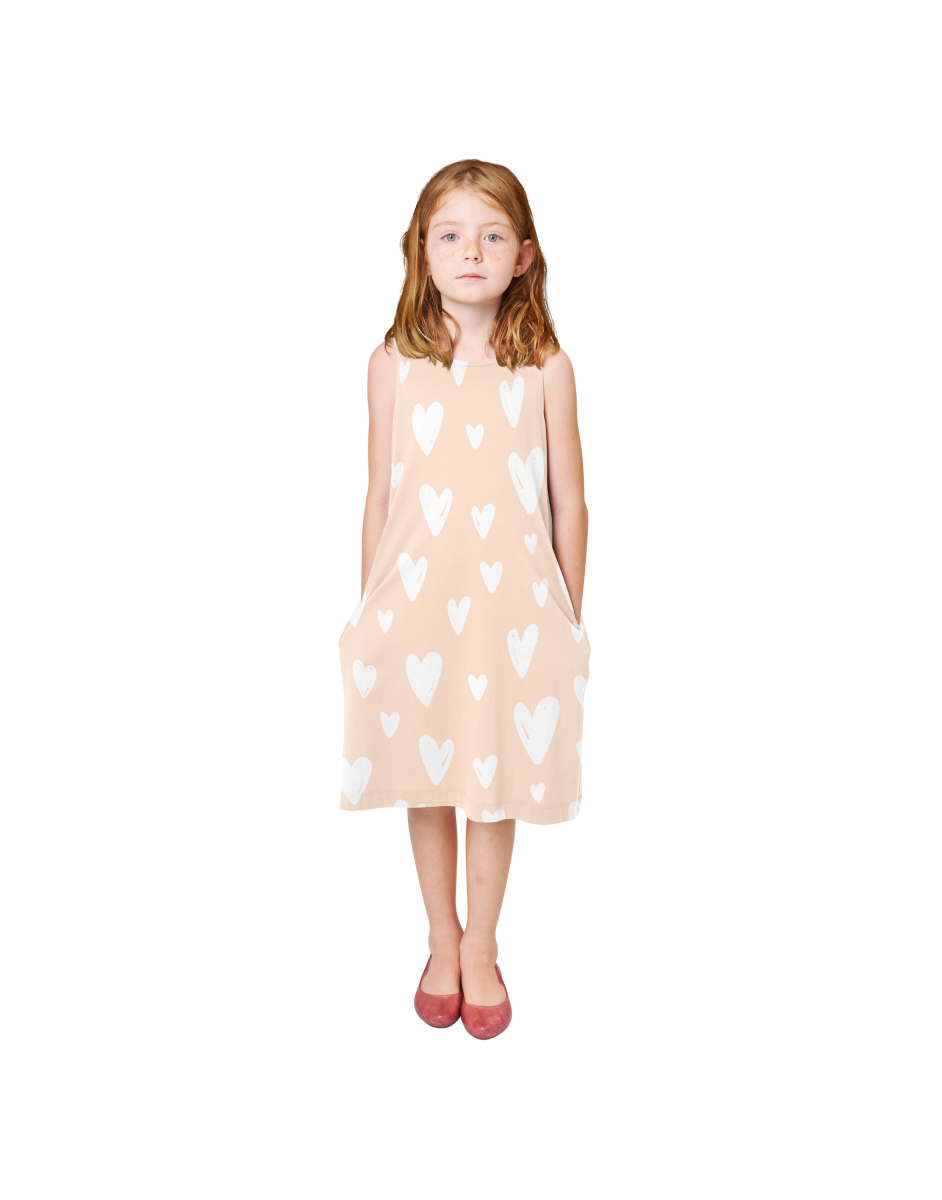 Heart Print Round Neck Dress