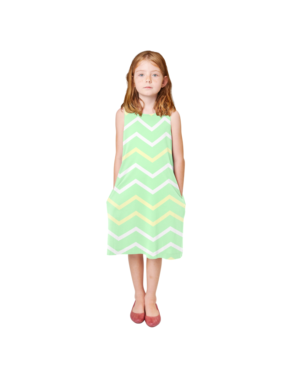 Zig-zag Print Round neck Dress