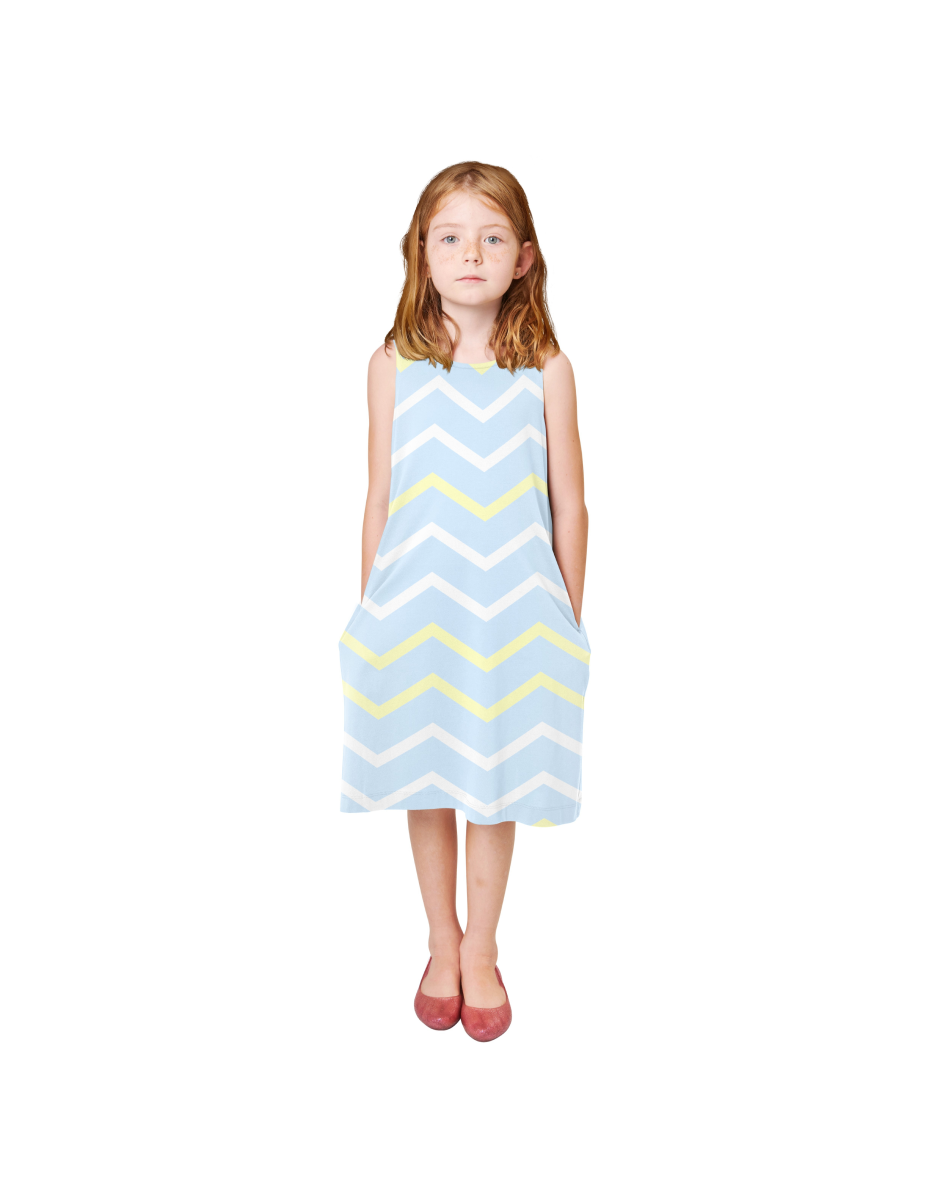 Zig-zag Print Round neck Dress