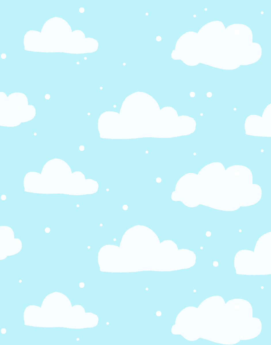 Baby Cloud Print Round Neck Dress