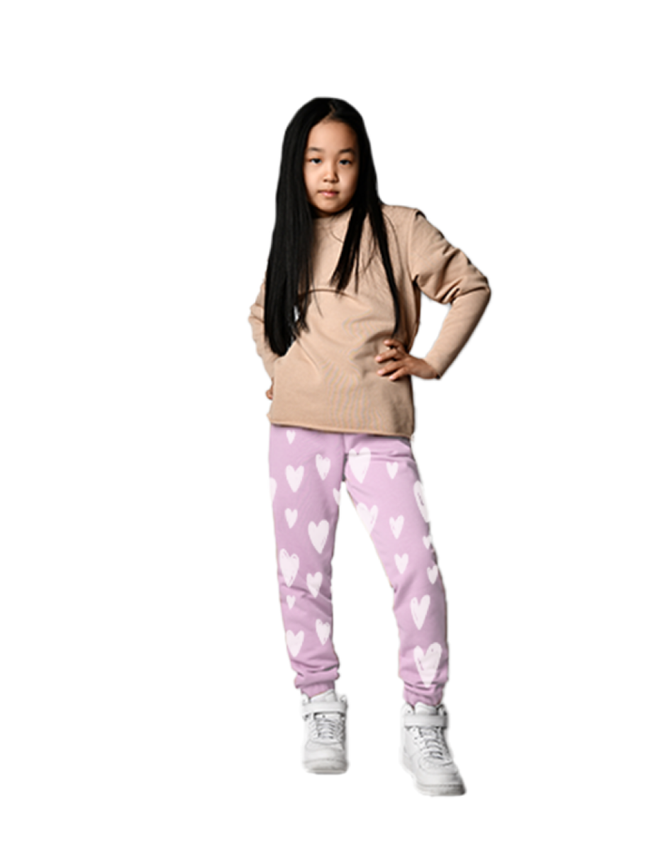 Fitted Heart Print Joggers