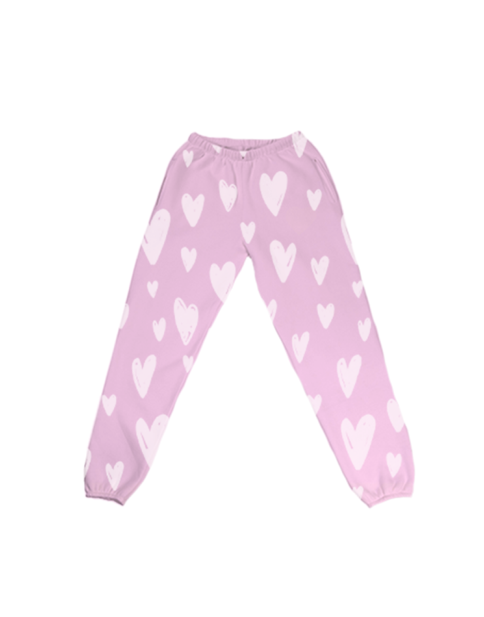 Fitted Heart Print Joggers