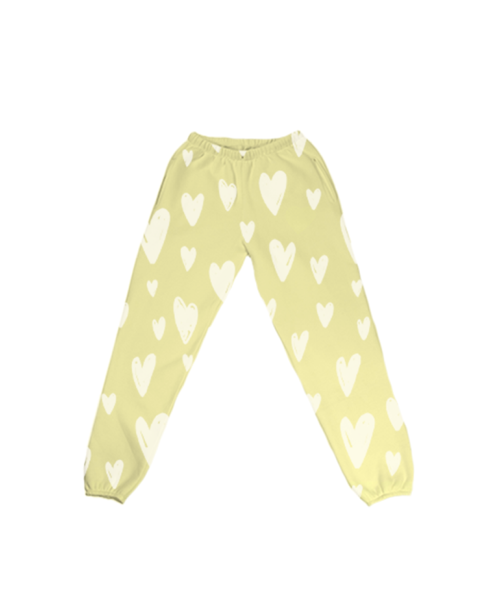 Fitted Heart Print Joggers